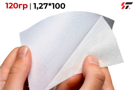 Ткань  (Politex/синтетический шелк 120гр) для сольвентной  печати 1,27*100 м